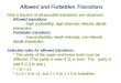Allowed and Forbidden Transitions Only a fraction of all possible transitions are observed. Allowed transitions -high probability, high intensity, electric