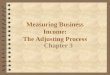 Measuring Business Income: The Adjusting Process Chapter 3