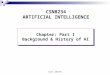COIT, UNITEN CSNB234 ARTIFICIAL INTELLIGENCE Chapter: Part I Background & History of AI Chapter: Part I Background & History of AI