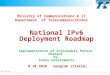 7/18/2015 Ministry of Communications & IT Department of Telecommunications National IPv6 Deployment Roadmap Implementation of Actionable Points thereof