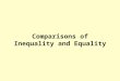 Comparisons of Inequality and Equality. Comparisons of Inequality What is a comparison of inequality in English? It’s when you compare two things that