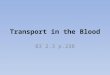 Transport in the Blood B3 2.3 p.238. Outcomes Most students should be able to: describe the composition of the blood describe the structure of red blood