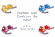 Verbos con Cambios de Raíz a.k.a. Shoe Verbs Some verbs change their stems in the present tense and are called stem-changing verbs. (Verbos con Cambios