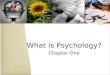 What is Psychology? Chapter One. Module Objectives How do we define psychology? What are the major psychological perspectives? Psychology as a science
