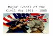 Major Events of the Civil War 1861 - 1865. Firing on Fort Sumter (1861) On April 12, 1861 the Rebels bombarded Fort Sumter, a federal fort in Charleston
