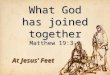 What God has joined together Matthew 19:3-9 At Jesus’ Feet