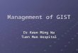 Management of GIST Dr Kwan Ming Wa Tuen Mun Hospital