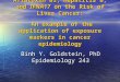 Aflatoxin B1, Hepatitis B, and IFNA17 on the Risk of Liver Cancer: An example of the application of exposure markers in cancer epidemiology Binh Y. Goldstein,