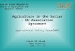 (1- 26) Syrian Arab Republic Ministry of Agriculture and Agrarian Reform Agriculture in the Syrian – EU Association Agreement Agricultural Policy Forum2005