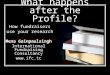 What happens after the Profile? How fundraisers use your research Mena Gainpaulsingh International Fundraising Consultancy 