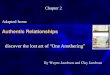 Authentic Relationships discover the lost art of “ One Anothering ” By Wayne Jacobsen and Clay Jacobsen Chapter 2 Adapted from: