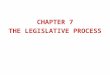 CHAPTER 7 THE LEGISLATIVE PROCESS. Introduction Several factors make the legislative process appear confusing to the layperson. –Complex rules are a basic