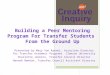 Building a Peer Mentoring Program For Transfer Students From the Ground Up Presented by Mary Von Kaenel, Associate Director for Transfer Academic Programs