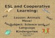 ESL and Cooperative Learning: Lesson: Animals Move! Subject: Science and Language Kindergarten by: Merrideth Blair EDBE 5453 Fly! Swim! Hop! Run!