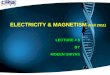 ELECTRICITY & MAGNETISM (Fall 2011) LECTURE # 8 BY MOEEN GHIYAS