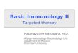 Basic Immunology II Targeted therapy Basic Immunology II Targeted therapy Ratanavadee Nanagara, M.D. Allergy-Immunology-Rheumatology Unit Department of