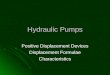 Hydraulic Pumps Positive Displacement Devices Displacement Formulae Characteristics