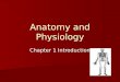 Anatomy and Physiology Chapter 1 Introduction. Anatomy and Physiology Anatomy: the study of the structure of the body Anatomy: the study of the structure