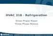 1 HVAC 318 - Refrigeration Three Phase Power Three Phase Motors Three Phase Power Three Phase Motors