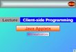 159.339 1 Java Applets Mini-applications Client-side Programming Lecture