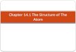 Chapter 14.1 The Structure of The Atom. Vocabulary Electric Charge Elementary Charge Electron Nucleus Proton Neutron Atomic Number Isotopes Mass number