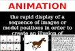The rapid display of a sequence of images or model positions in order to create an illusion of movement. ANIMATION