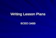Writing Lesson Plans ECED 3400. General Information Name School/Mentor Teacher Grade Level Subject Area(s) Date Taught Total Duration of Lesson Signature
