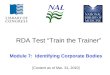RDA Test “Train the Trainer” Module 7: Identifying Corporate Bodies [Content as of Mar. 31, 2010]