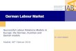 German Labour Market Successful Labour Relations Models in Europe: the German, Austrian and Danish models Madrid, 08 th Februar 2010 Dr. Ulrich Walwei