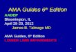 1 AMA Guides 6 th Edition AADEP Bloomington, IL April 28-29, 2012 James B. Talmage MD AMA Guides, 6 th Edition LOWER LIMB IMPAIRMENTS