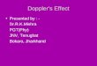 Doppler's Effect Presented by : - Dr.R.K.Mishra PGT(Phy) JNV, Tenughat Bokaro, Jharkhand