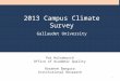 2013 Campus Climate Survey Gallaudet University 1 Pat Hulsebosch Office of Academic Quality Rosanne Bangura Institutional Research