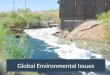 Global Environmental Issues. Environmental issues are negative aspects of human activity on the biophysical environment. Some of the issues that came