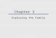Chapter 3 Exploring the Family. Chapter Outline  Theoretical Perspectives on the Family  Studying Families