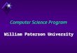 Computer Science Program William Paterson University