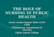 THE ROLE OF NURSING IN PUBLIC HEALTH Sarah Coulter Danner MSN CPNP CNM Chairperson, Department of Nursing Oglala Lakota College