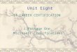 Unit Eight IT CAREER CERTIFICATION 1.Passage One. Microsoft Certifications