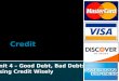 Unit 4 – Good Debt, Bad Debt: Using Credit Wisely