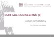 1 SURFACE ENGINEERING (1) VAPOR DEPOSITION Prof. Priit Kulu, Eron Adoberg