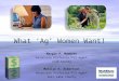 What ‘Ag’ Women Want! Margie P. Memmott Associate Professor/FCS Agent Juab County Marilyn K. Albertson Associate Professor/FCS Agent Salt Lake County