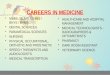 1 CAREERS IN MEDICINE MBBS / BUMS / BHMS / BNYS / BAMS DENTAL SCIENCES PARAMEDICAL SCIENCES NURSING PHYSICAL OCCUPATIONAL, ORTHOTIC AND PROSTHETIC SPEECH