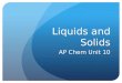 Liquids and Solids AP Chem Unit 10. Sections Intermolecular Forces Liquid state Solid Structures Metal Structures Carbon and Silicon Networks