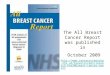 The All Breast Cancer Report was published in October 2009  breastscreen/research.html#breast- cancer-report