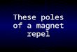 These poles of a magnet repel. Like poles Poles on a magnet that attract