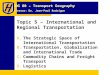 GEOG 80 – Transport Geography Professor: Dr. Jean-Paul Rodrigue Topic 5 – International and Regional Transportation A.The Strategic Space of International