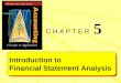 Introduction to Financial Statement Analysis Introduction to Financial Statement Analysis C H A P T E R 5
