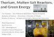 Thorium, Molten Salt Reactors, and Green Energy Tim Pearson – Vice President NEXTChem Process Analyzers Bachelor of Science – Chemistry; University of
