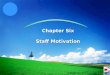 Chapter Six Staff Motivation. Chapter Outline Motiva ｔ ion I. The Nature of Motivation I. The Nature of Motivation II. Need Theories III. Expectancy Theory