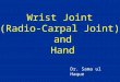 Wrist Joint (Radio-Carpal Joint) and Hand Dr. Sama ul Haque