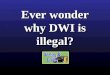 Ever wonder why DWI is illegal?. Alcohol related crashes are the # 1 cause of deaths among Americans between 18 & 30
